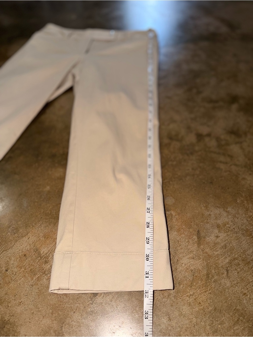 White House Black Market Slim Crop Pants Khaki Stretch Cotton Size 4 - Picture 6 of 11